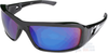 Edge Brazeau Safety Glasses with Black Frame and Blue Mirror - XB118 - Safety Glasses USA