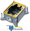 Hubbell Rectangular Metallic, Shallow Cast Iron Floor Box - B2414 - TelephoneStuff.com
