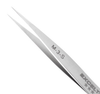 Excelta Three Star Utility Tweezers M-3-S - Stainless Steel Straight Very Fine Point Tip - 0.01 in Tip Width - 2 3/4 in Length - 0.01 in Thick - EXCELTA M-3-S - R. S. Hughes Company, Inc.