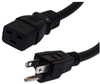 Server Power Cord - NEMA 5-15P to C19 - 15 Amp, length 1 foot - MPPA00012-01F - MilesTek Corporation
