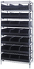 Open Wire Shelving, 8Shelves, 21Bin, Blk; Shelving Unit Type Quantum Storage - 44AC8447 - Newark, An Avnet Company