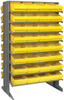 2 Side Sloped Rack, 16Shelves, 64Bin/yel; Shelving Unit Type Quantum Storage - 44AC6420 - Newark, An Avnet Company