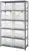 Open Shelving, 6Shelves, 10Bins, Clear; Shelving Unit Type Quantum Storage - 42AC5788 - Newark, An Avnet Company