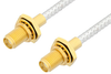 SMA Female Bulkhead to SMA Female Bulkhead Cable 18 Inch Length Using PE-SR402FL Coax, LF Solder, RoHS - PE33864LF-18 - Pasternack