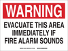 Brady B-401 High Impact Polystyrene Rectangle White Emergency Evacuation Sign - 14 in Width x 10 in Height - 28319 - 754473-16710 - R. S. Hughes Company, Inc.