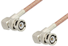 BNC Male Right Angle to BNC Male Right Angle Cable 24 Inch Length Using PE-P195 Coax - PE37640-24 - Pasternack