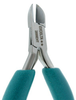 Excelta Two Star Round Diagonal Semi-Flush Stainless Steel Semi-Flush Cutting Plier 2899EHT - 4.5 in Length - Foam Cushion Grip - EXCELTA 2899EHT - R. S. Hughes Company, Inc.