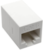 Cat6 Straight-Through Modular Compact In-Line Coupler (RJ45 F/F), White, TAA -- N234-001-WH - Image