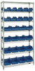 Open Wire Shelving, 7Shelves, 26Bin, Blu; Shelving Unit Type Quantum Storage - 44AC8609 - Newark, An Avnet Company