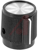 Knob; ABS; Single Bar Skirted; Black; 1/4 in.; 0.700 in.; Gloss - 70206986 - Allied Electronics, Inc.