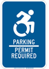 Brady B-120 Fiberglass Rectangle Blue Parking Sign - 12 in Width x 18 in Height - TEXT: Parking Permit Required - 145441 - 754473-54266 - R. S. Hughes Company, Inc.