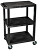 3 Shelf Black Utility Cart -- 12774 - Image