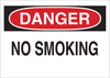 Brady B-555 Aluminum Rectangle White Smoking Not Permitted Sign - 14 in Width x 10 in Height - TEXT: DANGER NO SMOKING - 42654 - 754476-42654 - R. S. Hughes Company, Inc.