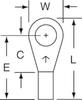 3M Scotchlok Red Brazed Non-Insulated Brazed Ring Terminal M18-10R/LX - 0.74 in Length - 0.31 in Wide - 0.07 in Inside Diameter - #10 Stud - 051128-58641 - R. S. Hughes Company, Inc.