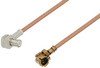 UMCX Plug to MCX Plug Right Angle Cable 18 Inch Length Using RG178 Coax - PE38502-18 - Pasternack