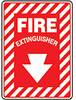 MFXG417VA - Safety Sign, Fire Extinguisher, Arrow Down, 7
