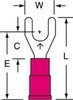 3M Scotchlok Red Non-Locking Brazed Vinyl Brazed Fork & Spade Terminal MV18-8FX - 0.9 in Length - 0.34 in Fork Width - #8 Stud - 051128-58736 - R. S. Hughes Company, Inc.
