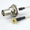 RA MCX Plug (Male) to BNC Female (Jack) Bulkhead Cable M17/113-RG316 Coax Up To 3 GHz in 12 Inch - FMC1738316-12 - Fairview Microwave Inc.