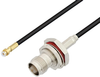 Snap-On MMBX Plug to TNC Female Bulkhead Cable 18 Inch Length Using RG174 Coax - PE3C4042-18 - Pasternack