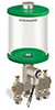 Green Color Key, Clear View Multiple Feed Electro Lubricator, 1 qt Acrylic Reservoir, 3 Feeds, 1/8