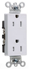 Duplex/Single Receptacle - TR26262-W - Hubbell Wiring Device-Kellems