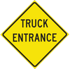 Brady B-959 Aluminum Square Yellow Truck & Forklift Warehouse Traffic Sign - TEXT: TRUCK ENTRANCE - 115598 - 754473-18551 - R. S. Hughes Company, Inc.