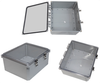 14x12x06 UL Listed Polycarbonate Weatherproof Outdoor IP66 NEMA 4X Enclosure, Clear Lid DKGY -- TEWPC141206 - Image