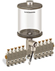 Clear View Multiple Feed Electro Lubricator, 1 qt Pyrex Reservoir, 10 Feeds, 1/8