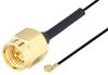 SMA Male to UMCX 2.1 Plug Cable 12 Inch Length Using 0.81mm Coax, RoHS - PE3CA1028-12 - Pasternack