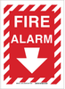 Brady Bradyglo B-401 High Impact Polystyrene Rectangle Red Fire Alarm Sign - 10 in Width x 14 in Height - TEXT: FIRE ALARM - 25708 - 754476-25708 - R. S. Hughes Company, Inc.
