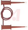 Test Clip Patch Cord; Stainless Steel; Glass Filled Nylon; Red; Stainless Steel - 70198278 - Allied Electronics, Inc.