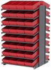 Akro-Mils 1800 lb Red Gray Powder Coated Steel 16 ga Double Sided Fixed Rack - 36 3/4 in Overall Length - 64 Bins - Bins Included - APRD18188 RED - APRD18188 RED - R. S. Hughes Company, Inc.