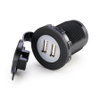 Screw Mount Dual LED USB Socket With Protective Cap, 12/24VDC, 2.4A -- 11071 - Image