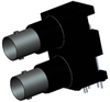 75 OHM DUAL PORT BNC R/A JACK, ISOLATED BLACK -- 031-70505 - Image