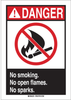 Brady B-401 Polystyrene Rectangle White Smoking Not Permitted Sign - 10 in Width x 14 in Height - TEXT: DANGER NO SMOKING NO OPEN FLAMES NO SPARKS - 45056 - 754476-45056 - R. S. Hughes Company, Inc.