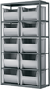 Shelving, Steel Shelving Kit, 18x42x79, 10 Bins - AS187913017 - Akro-Mils, Inc.