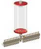 Red Color Key, Clear View Multiple Feed Manual Lubricator, 1 gal Acrylic Reservoir, 21 Feeds, 1/8