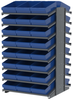 Akro-Mils 1800 lb Blue Gray Powder Coated Steel 16 ga Double Sided Fixed Rack - 36 3/4 in Overall Length - 48 Bins - Bins Included - APRD18118 BLUE -- APRD18118 BLUE - Image