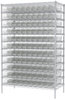 Akro-Mils 2000 lb Adjustable Clear Chrome Steel Open Adjustable Fixed Shelving System - 120 Bins - 2000 lb Total Capacity - AWS244830124SC -- AWS244830124SC - Image
