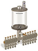 Levelux Clear View Multiple Feed Manual Lubricator, 1 qt Pyrex Reservoir, 11 Feeds, 1/4” OD Tube Outlets - B5178-032PB111W - Oil-Rite Corp.