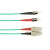 1-m, ST-SC, 50-Micron, Multimode, Plenum, Green Fiber Optic Cable -- FOCMP50-001M-STSC-GN - Image