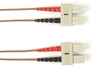 1-m, SC-SC, 50-Micron, Multimode, Plenum, Brown Fiber Optic Cable -- FOCMP50-001M-SCSC-BR - Image