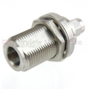 Precision SMA Male (Plug) to N Female (Jack) Bulkhead Adapter, Passivated Stainless Steel Body, 1.15 VSWR - SM4250 - Fairview Microwave Inc.