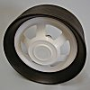 90mm BK. TREADED TY. GRAPHITE GREY CT. NO FITTINGS - ATV8620 - Plasticwheels Ltd.