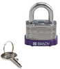 Purple Key Retaining Steel Padlock - 123273 - Brady Corporation