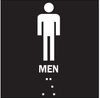 Brady B-81 Plastic Square Black Restroom Sign - 8 in Width x 8 in Height - TEXT: MEN - 70102 - 754476-70102 - R. S. Hughes Company, Inc.