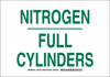Brady B-401 Polystyrene Rectangle White Chemical, Biohazard, Hazardous & Flammable Material Sign - 10 in Width x 7 in Height - TEXT: NITROGEN FULL CYLINDERS - 125731 - 754473-73591 - R. S. Hughes Company, Inc.