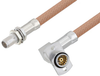 Slide-On BMA Plug Bulkhead to Slide-On BMA Jack Right Angle 2 Hole Flange Cable 24 Inch Length Using RG400 Coax - PE3C4954-24 - Pasternack