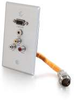 RapidRun® Single Gang Integrated HD15 + 3.5mm + RCA Audio/Video Wall Plate - Brushed Aluminum -- 2212-60032-001