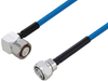 Plenum 4.1/9.5 Mini DIN Male Right Angle to 4.3-10 Male Low PIM Cable 60 Inch Length Using SPP-250-LLPL Coax Using Times Microwave Parts - PE3C6173-60 - Pasternack